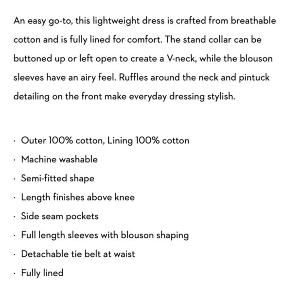 NWT Boden Antonia Cotton Shirt Dress | 8 Petite | Ivory - Picture 8 of 8